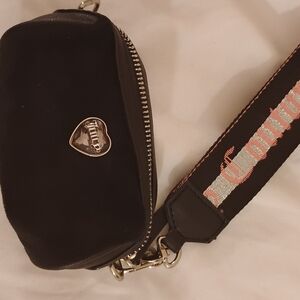 Juicy Couture Black Bag with Gold Heart Emblem